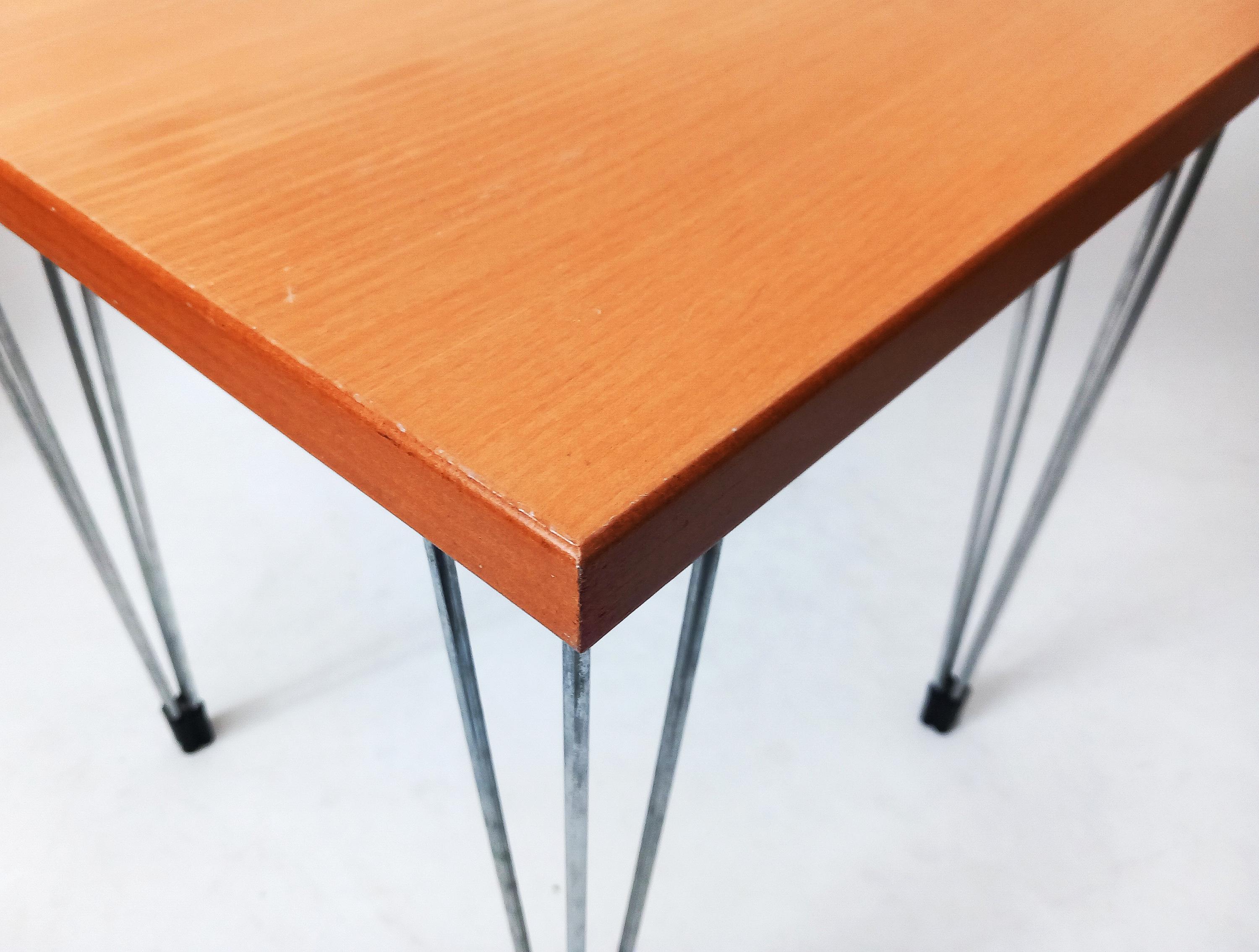 Vintage Danish Side Table Hairpin Legs by PIN AGE Table Design