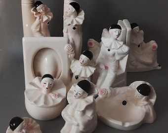 Antique Art Deco Porcelain Figurine - Pierrot & Pierrette