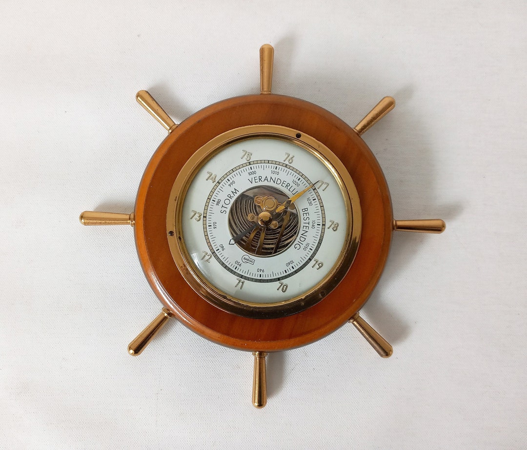 Vintage Barometer Round Barometer Ship Decorative Barometer Steering