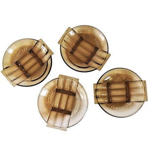 Art Deco 4 Bowls Val Saint Lambert glass Luxval Design glass Belgium 1930