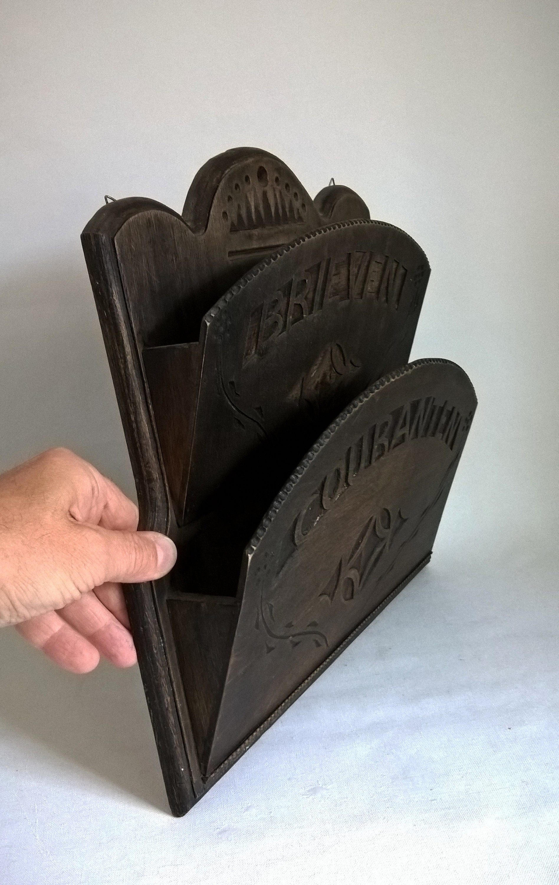 Antique Wooden Magazine Holder Magazine Rack Letter Holder Mail Holder