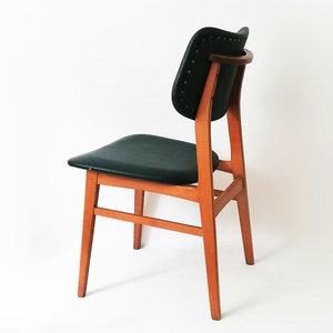 Vintage beech chair German Democratic Republic GDR design Heavy 4 kg Dark green chair East Germany 1960