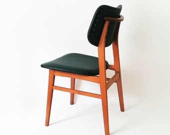 Chaise vintage en hêtre République démocratique allemande Design RDA Lourde 4 kg Chaise vert foncé Allemagne de l'Est 1960