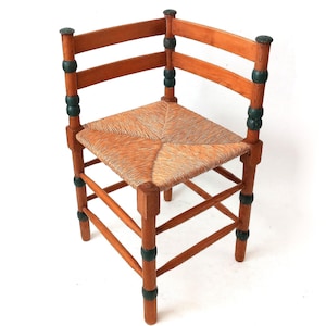 Art Deco Chair Amsterdam School Oak Corner Chair Wicker Rare Item Designer JAC. LEVEE Amsterdam Netherlands 1930