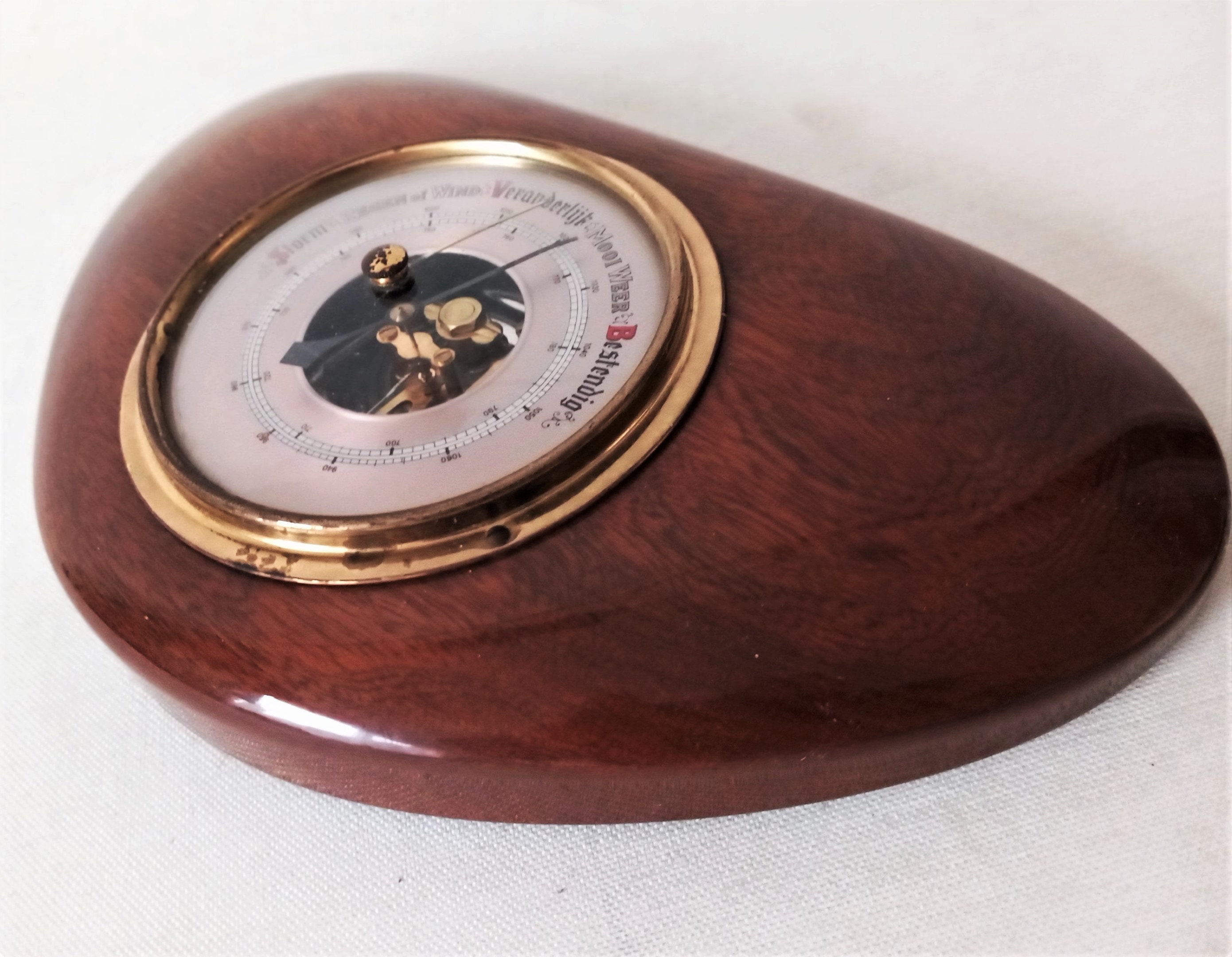 Number Barometer Vintage Wooden Barometer Wall Barometer Gloss Lacquered Barometer ...