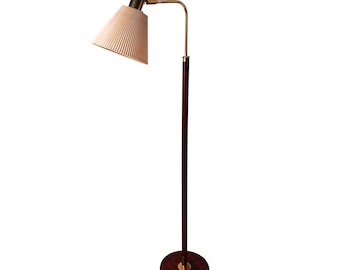 Lampadaire vintage IKEA STOCKHOLM, Karin Mobring & Tomas Jelinek, inspiré du style iconique des années 1930, modèle 60442, lampe de lecture en bois et laiton, Suède 1986