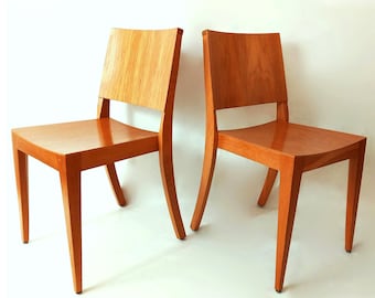 Vintage Scandinavische stijl stoelen 2 Design eikenhout stoelen Mid-century design Stapelstoelen Nederland 1970