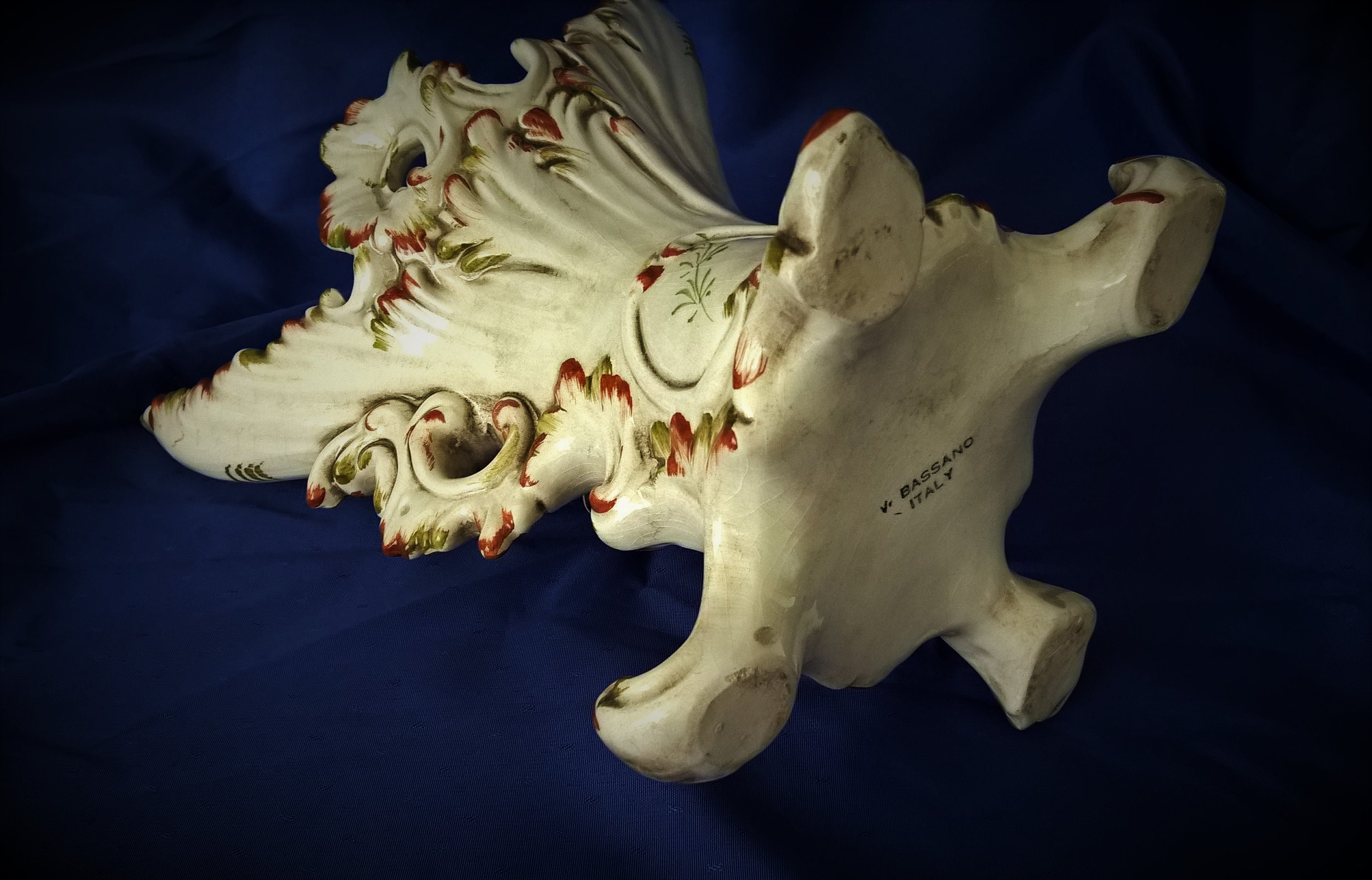 3905 コロニアル・レディ 磁器製 壁掛けポケット花瓶 日本製 1950年