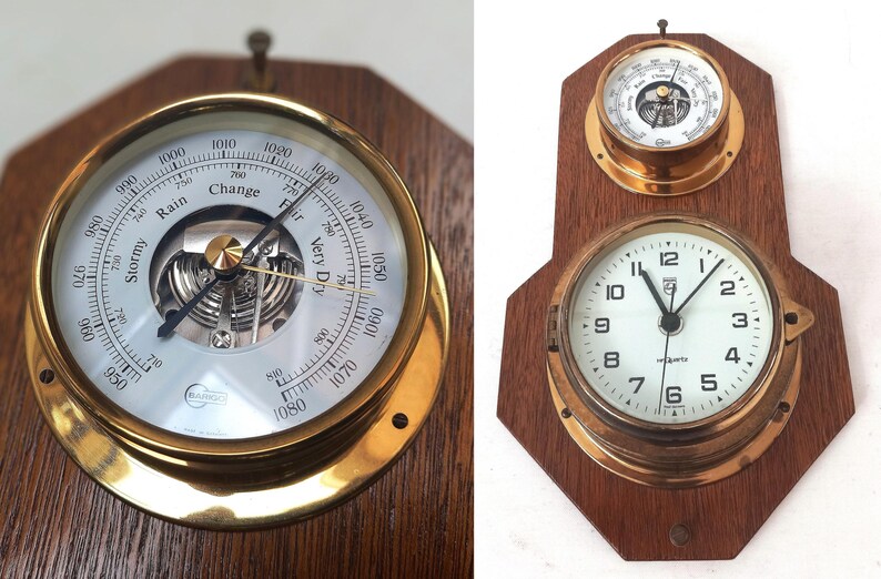 Barometer Weather Ship Vintage Art Deco Style BARIGO Ship Barometer Retro Style Barometer With ...