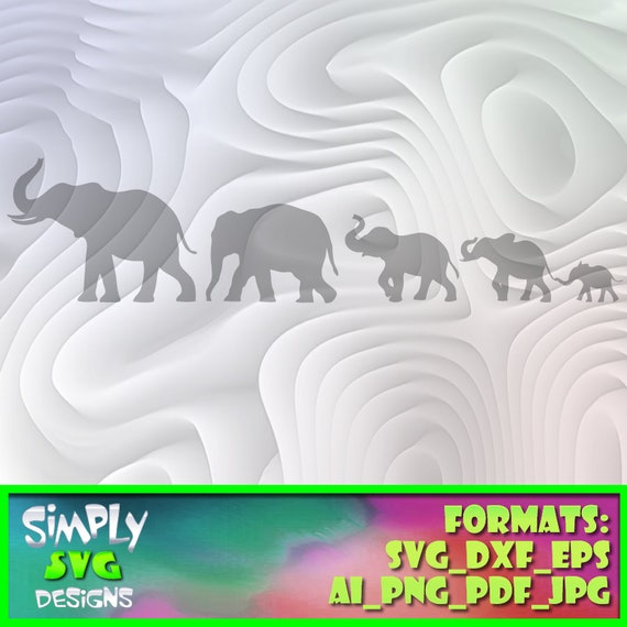 Download Elephant Family 2 Includes Svg Eps Png Ai Dxf 300dpi Printable For Cricut Silhouette Cameo Etc