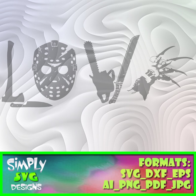 Download Horror LOVE includes svg eps png AI dxf 300dpi Printable ...