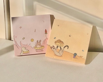 Cute Memo Pads | Notes | Doodles | Bunnies and Cat Designs