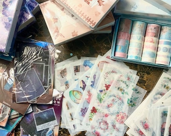 Stationary Grab Bag   | Journal | Washi-Tape | Memo Sheets | Stickers | Sticker Sheet | Photo Stickers