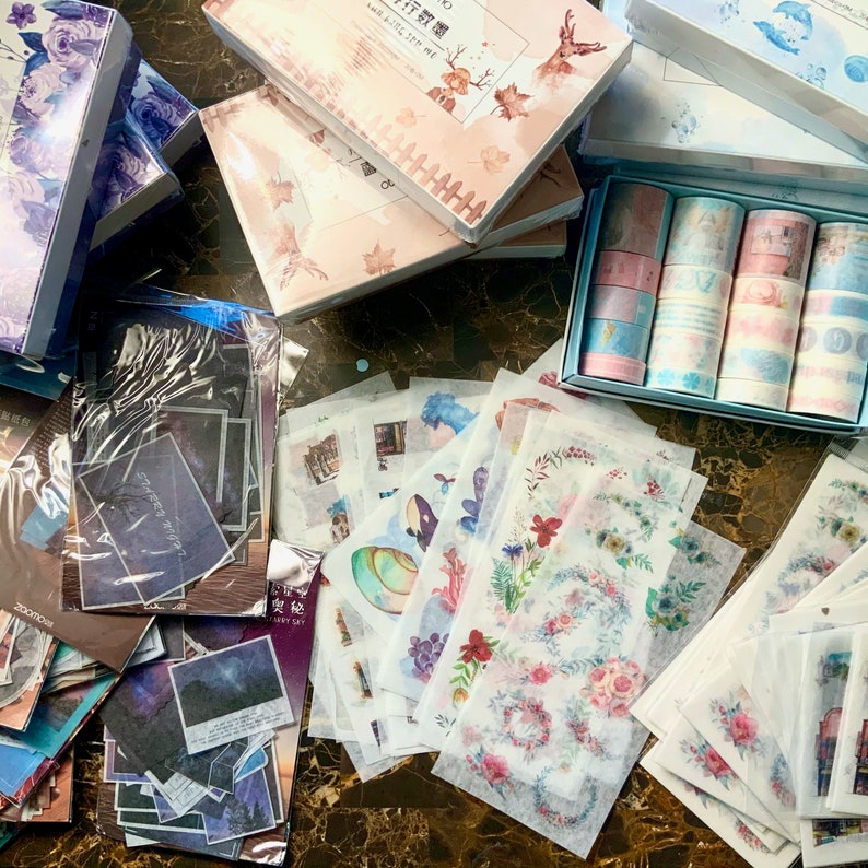 Stationary Grab Bag   | Journal | Washi-Tape | Memo Sheets | Stickers | Sticker Sheet | Photo Stickers 