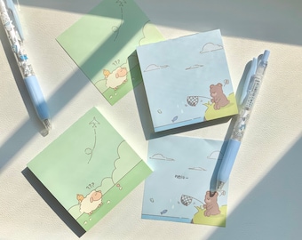 Cute Memo Pad | Notes | Doodles | Sheep and Bear Design