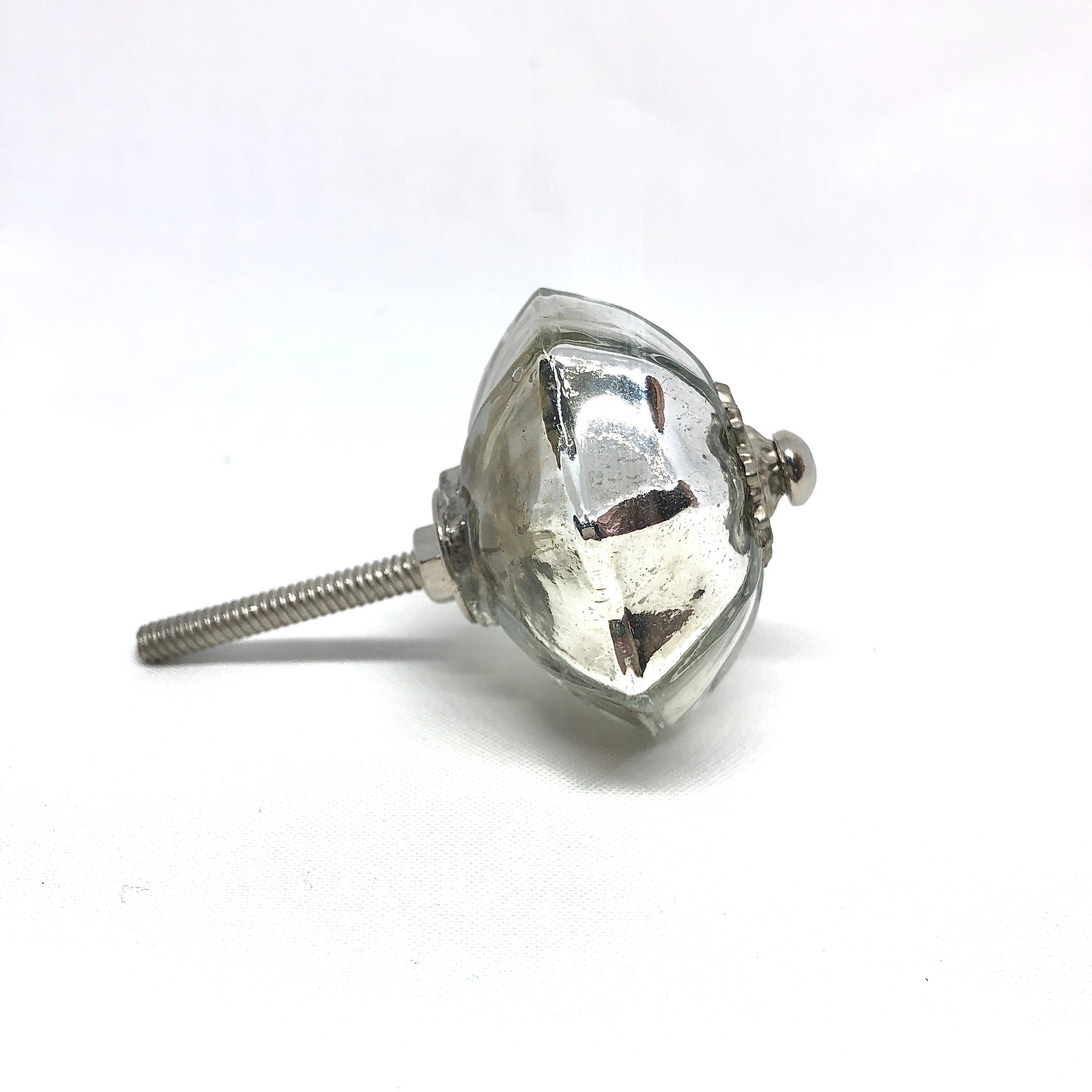 Mercury Glass Knob Vintage Glass Knob Glass Knob Etsy