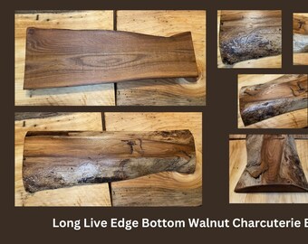 Reclaimed Black Walnut Charcuterie Board Live Edge Worm Carvings Hand Hewn Highland Handmade LONG!!!