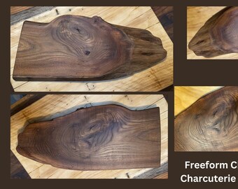 Freeform Cherry Wood Charcuterie Board Reclaimed Hand Hewn Highland Handmade Live Edge