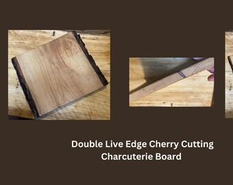 Bark On Cherry Wood Charcuterie Board Reclaimed Hand Hewn Highland Handmade Live Edge #2