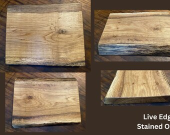Reclaimed Thick Oak Charcuterie Chef's Cutting Board Stained Live Edge Hand Hewn Highland Handmade #3