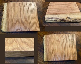 Reclaimed Thick Oak Charcuterie Chef's Cutting Board Stained Spalted Live Edge Hand Hewn Highland Handmade Medium