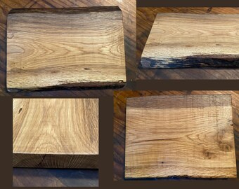 Reclaimed Thick Oak Charcuterie Chef's Cutting Board Stained Live Edge Hand Hewn Highland Handmade #1