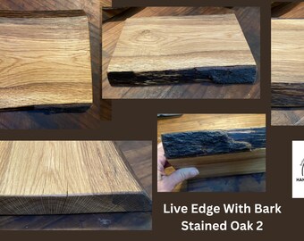 Reclaimed Thick Oak Charcuterie Chef's Cutting Board Stained Live Edge Hand Hewn Highland Handmade #2
