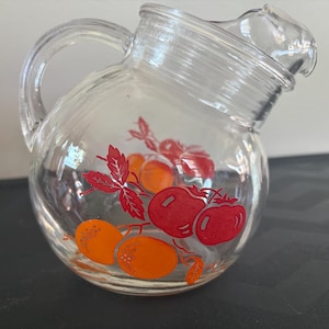 Vintage 50er Jahre Orangen Saft Krug aus Glas