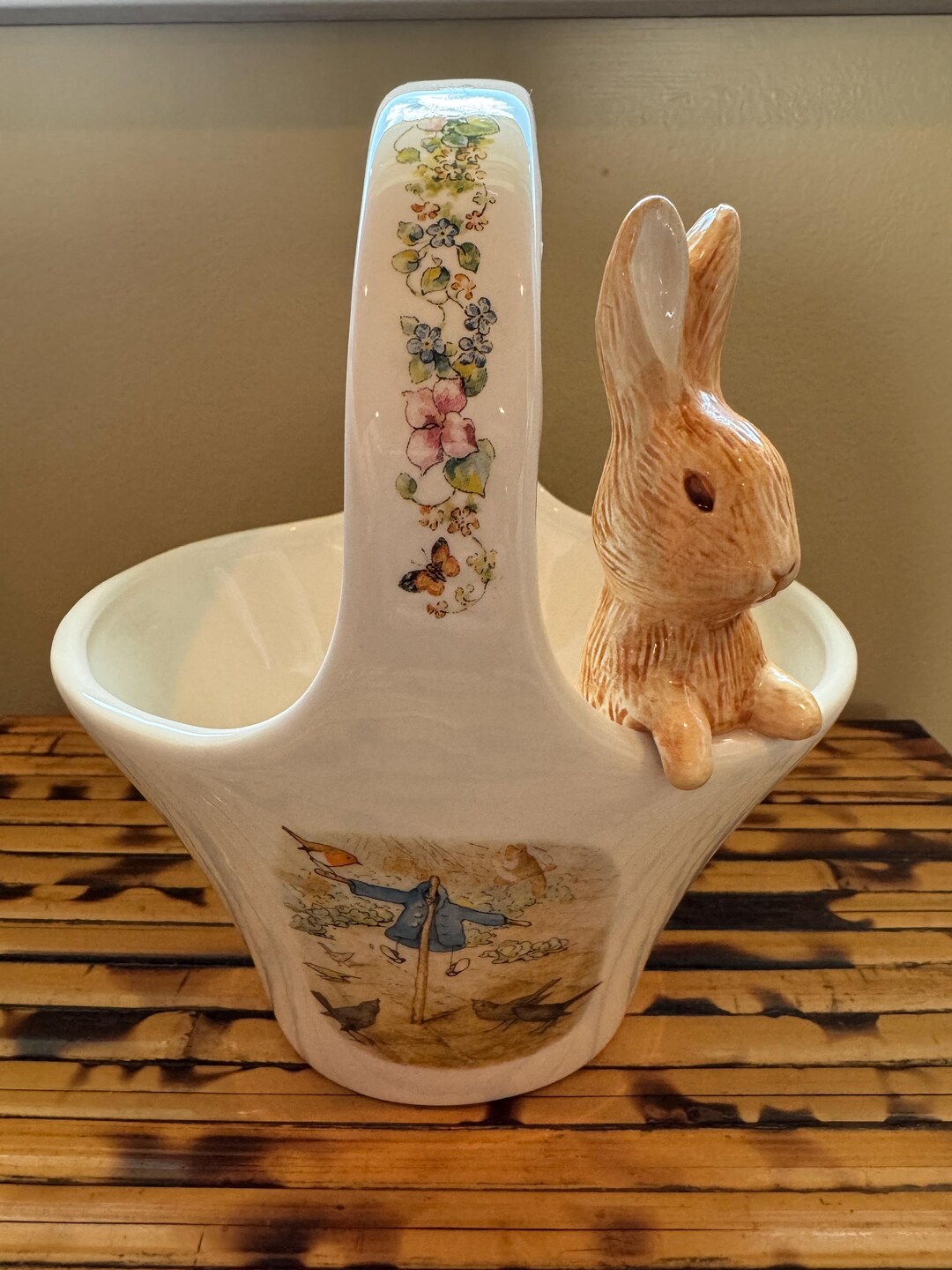 Peter Rabbit Easter Decor Beatrix Porter Teleflora Porcelain Basket ...