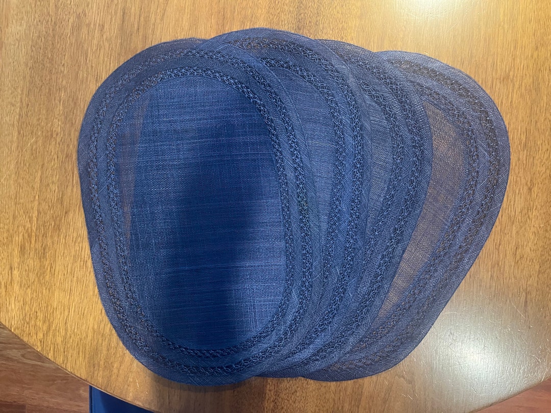 Set of 4 Vintage Grass Navy Blue Braided Placemats Etsy