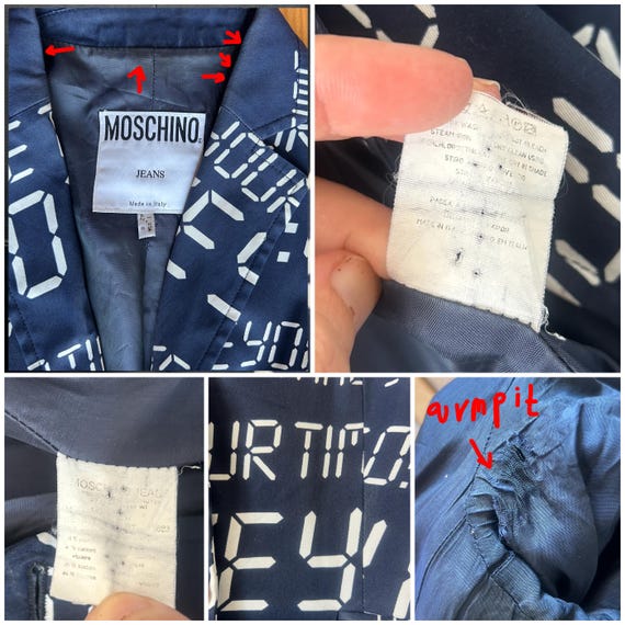 Vintage 90s Moschino Jeans Blazer – Clock Print Jacket, Italian