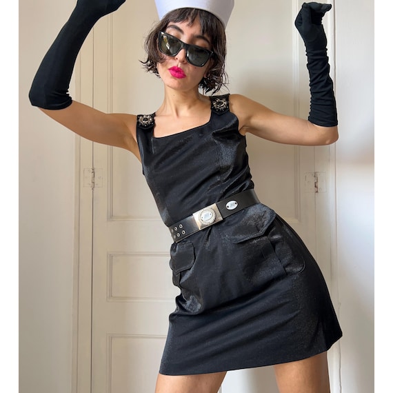 black shimmer cocktail dress Sequin Short Mini Fitted Lace Cocktail Dress Primavera Couture 4450