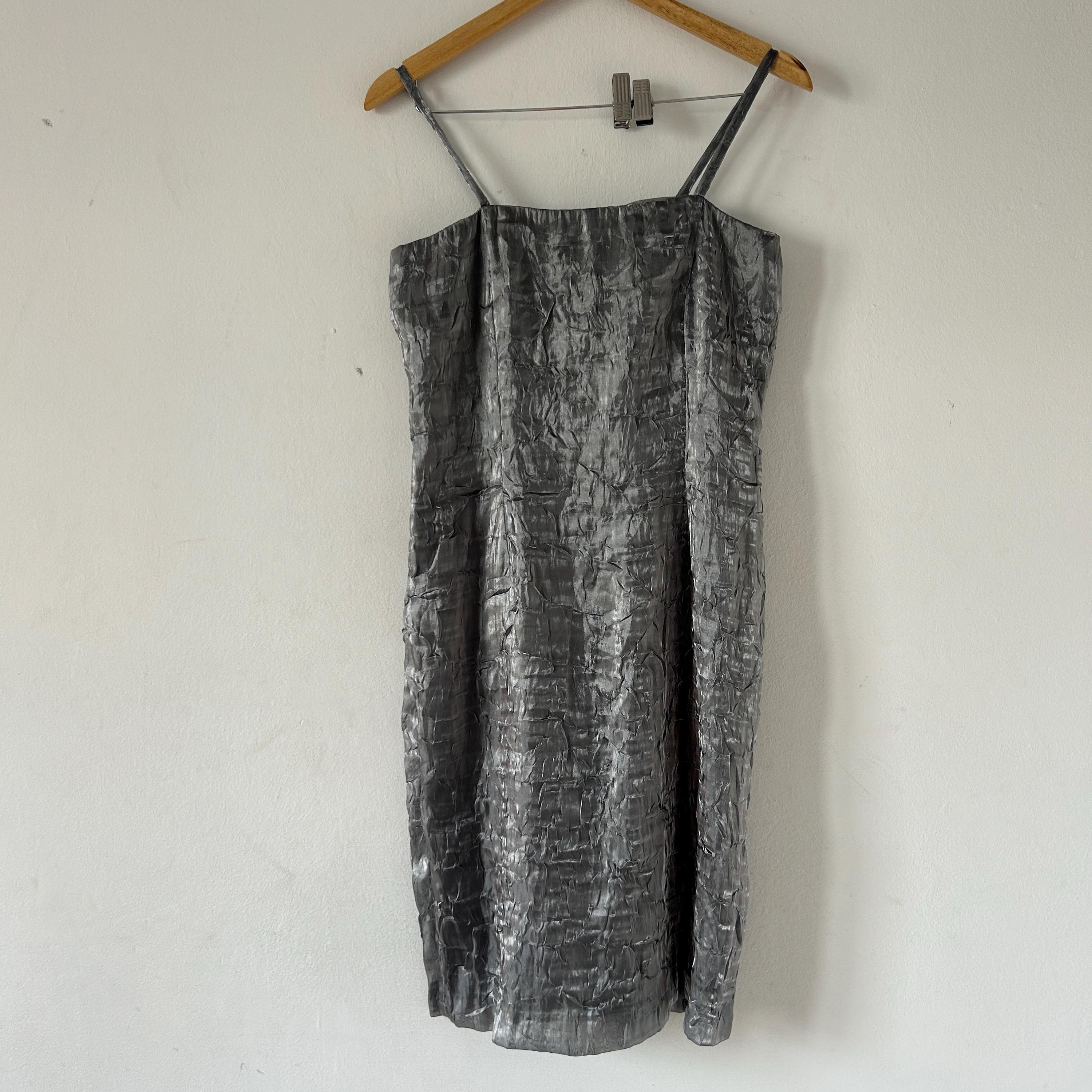 90s silver dress Vintage 90s Y2K Jump Apparel Maxi Dress Gown Glitter Black/Silver Sparkle