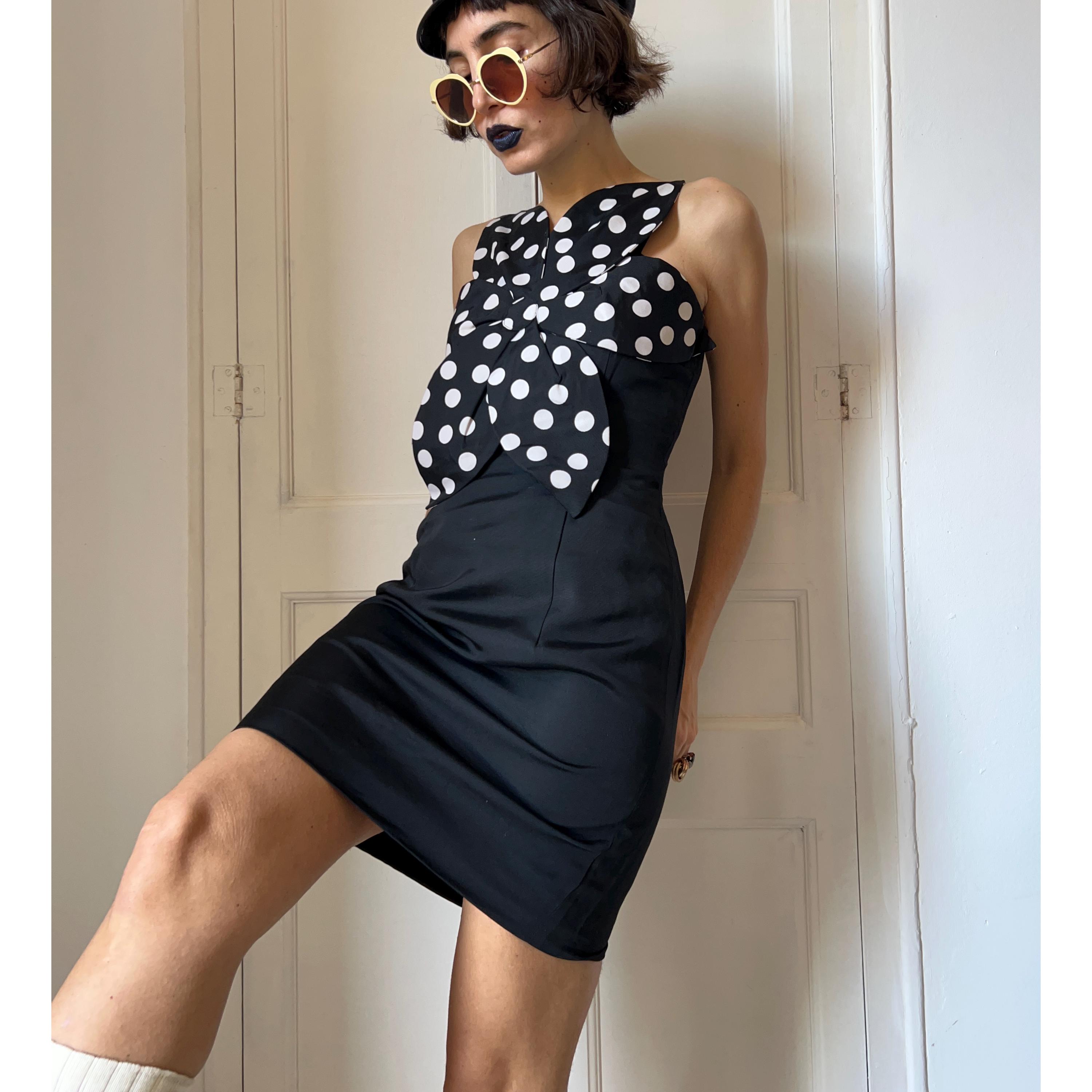 eighties cocktail dresses 70s 80s Black Rhinestone Bodice Cocktail Party Dress main image 1
