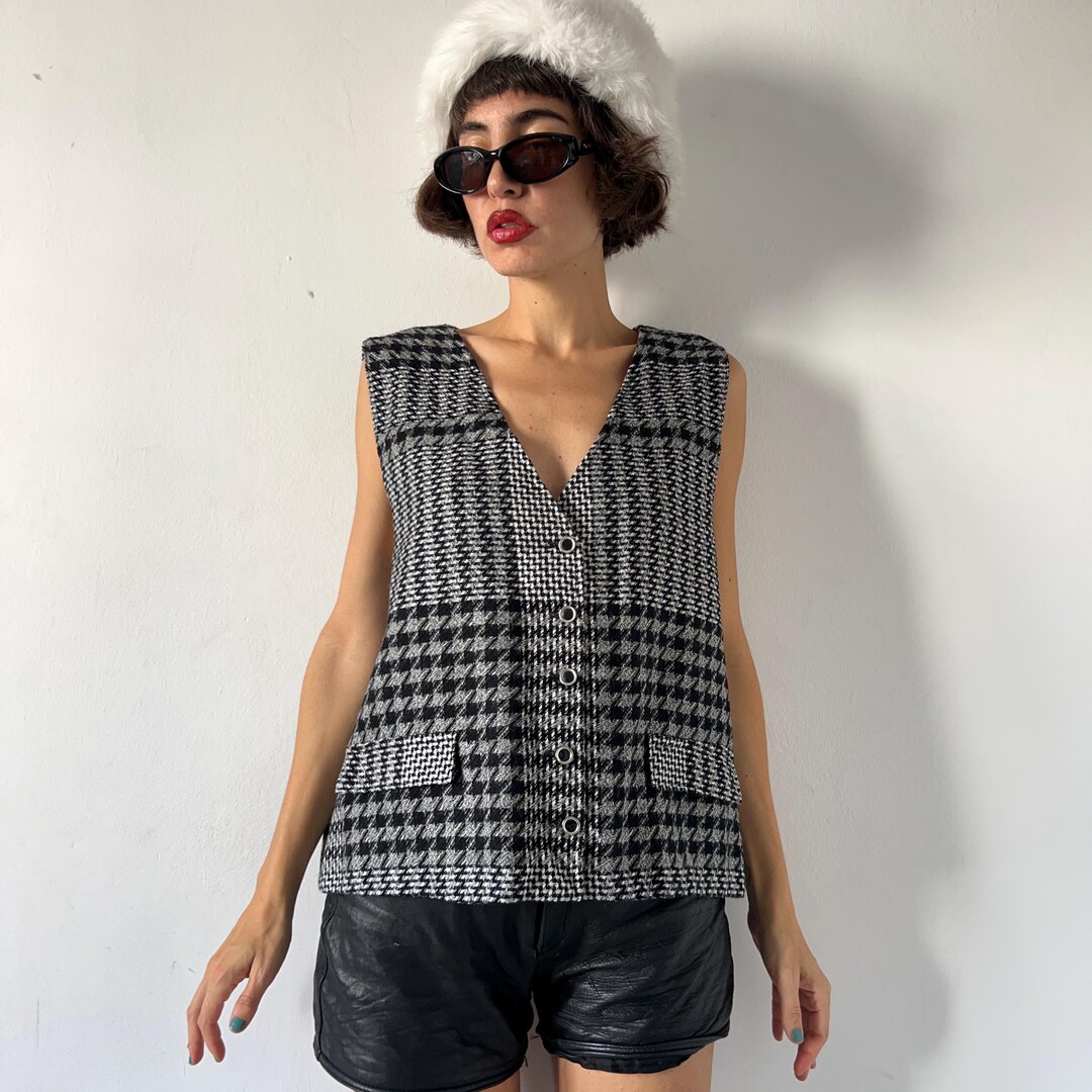 90s Houndstooth Vest Top (XS)