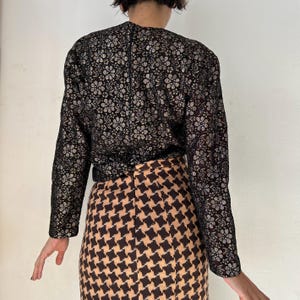 Vintage 80s Cropped Lurex Floral Jacket, Structured Evening Chic Brocade Blazer