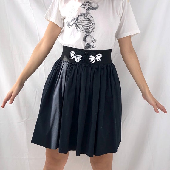 Vintage Embellished Black Skater Skirt | Y2K Whim… - image 8