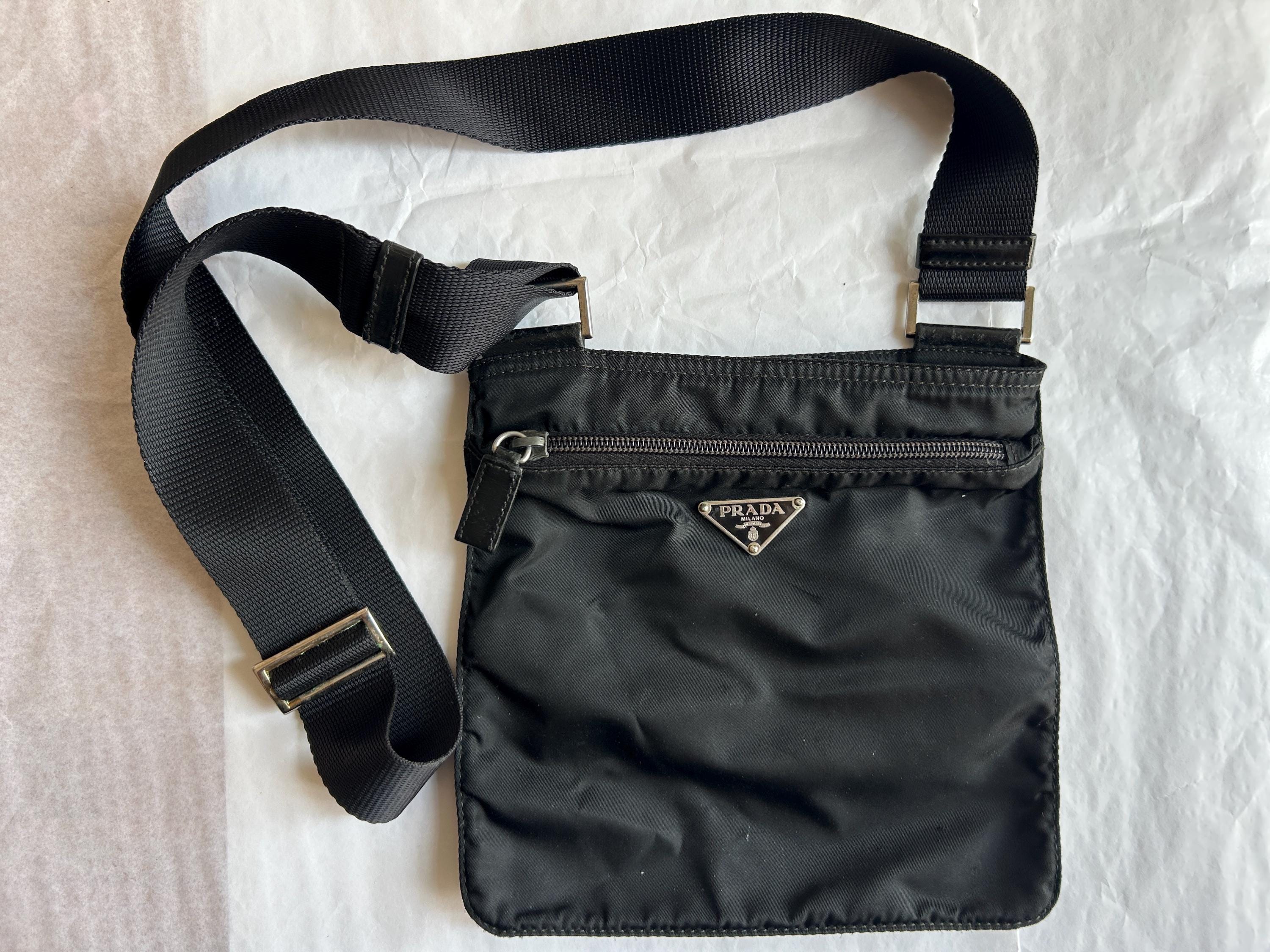 バッグ y2k Archive Prada Messenger Bag black Archive Prada Messenger Bag Shoulder Bag Nylon y2k Black From