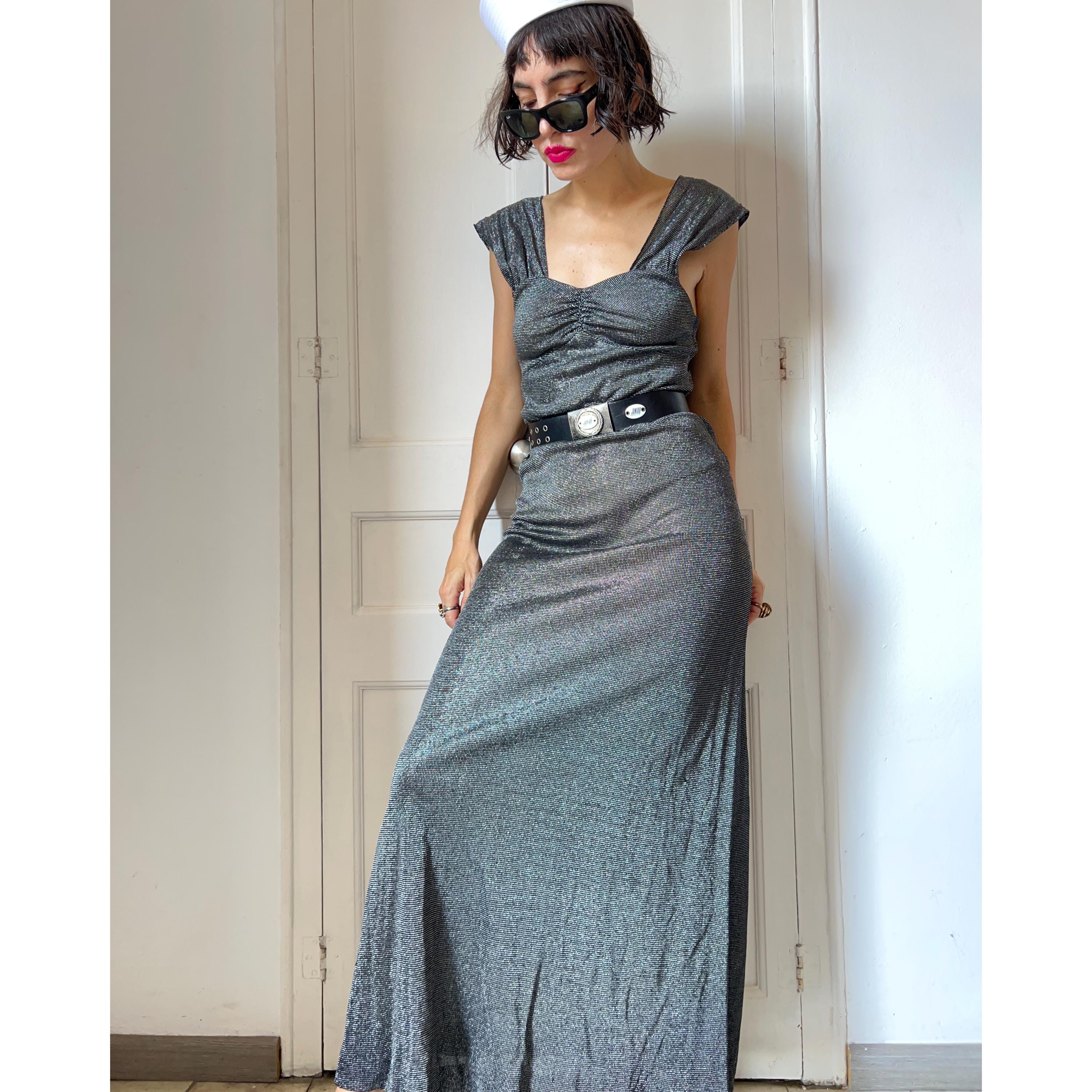 hawaiian dress for beach party Hoopla Blue Maxi Hawaiian Dress with Hibiscus Blooms