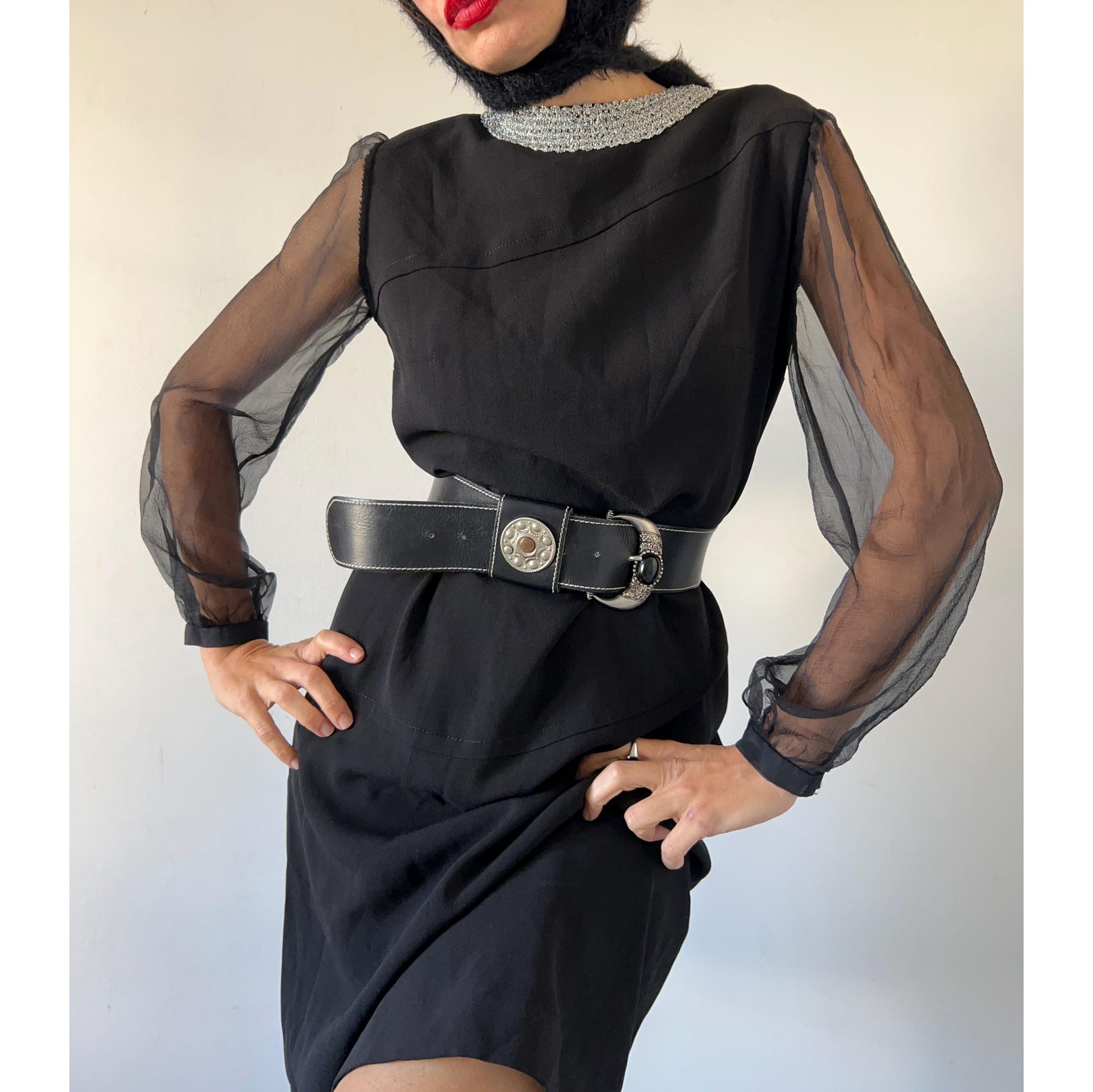 velvet burnout dress midi dress long sleeves Victoria Anne Puff Shoulder – VICI cabo Women's Spandex Pants Color:Ice Pink