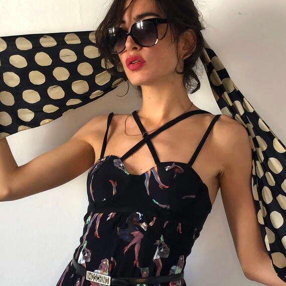 Vintage bustier short dress with pin-up's print. 9