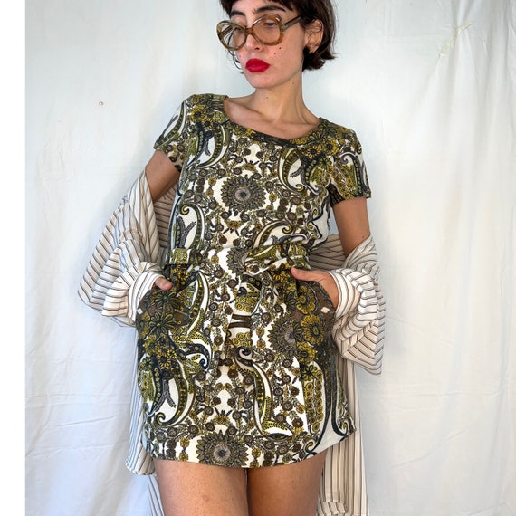 Vintage See By Chloé Belted Mini Dress, Y2K Flora… - image 3