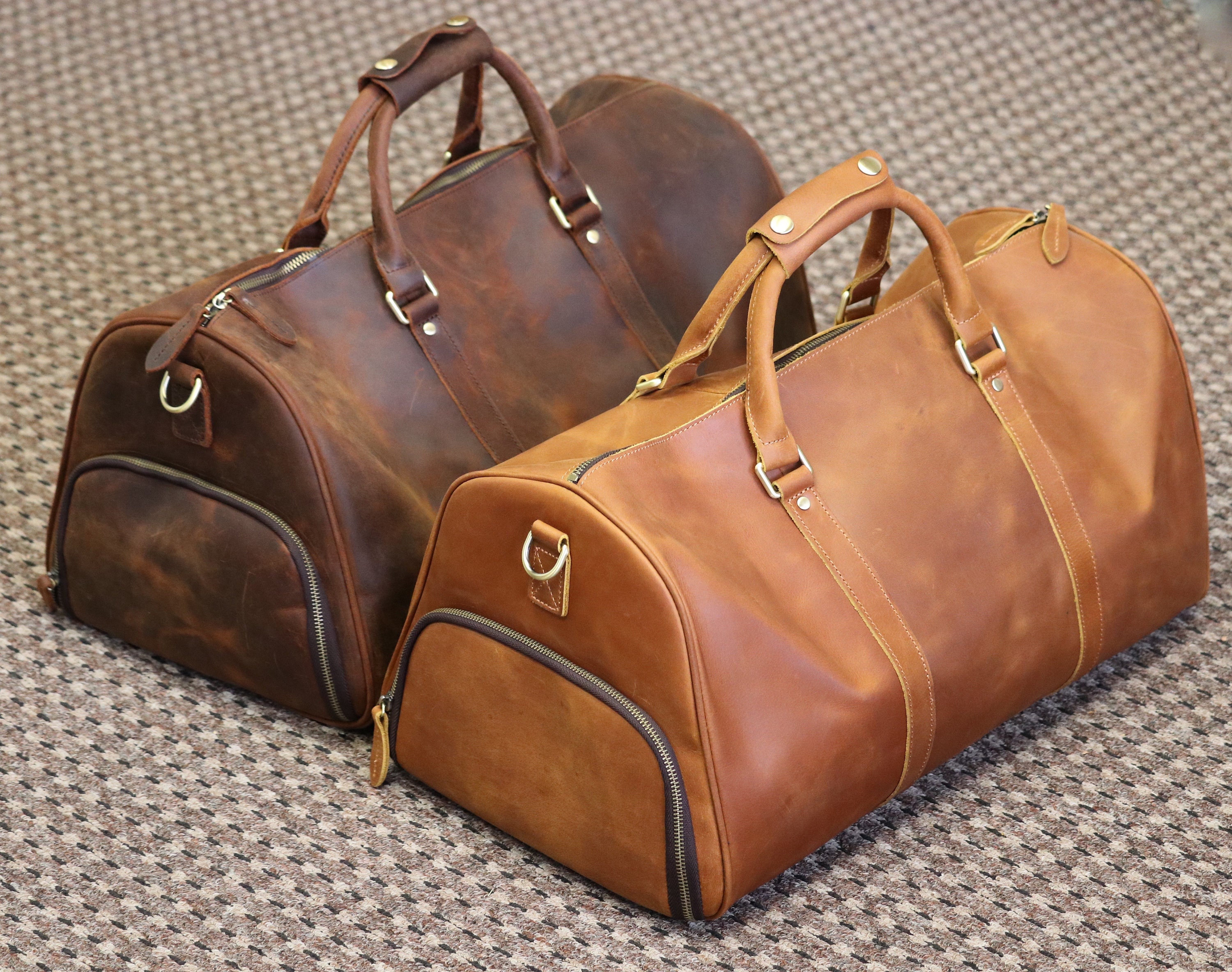 Personalized Duffel Bag Leather Duffle Bag Mens Leather Etsy