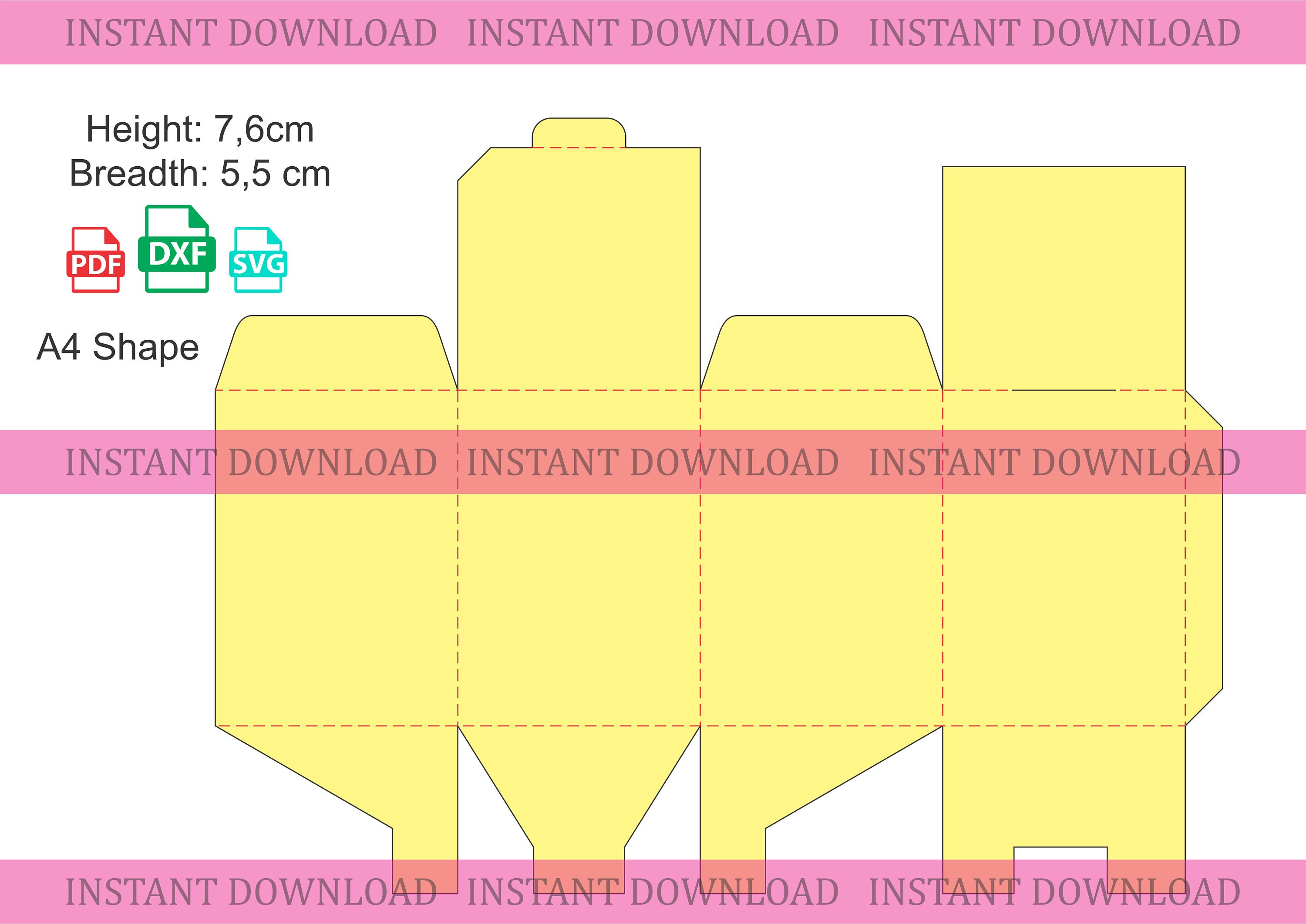 Box Template SVG DXF PDF Etsy