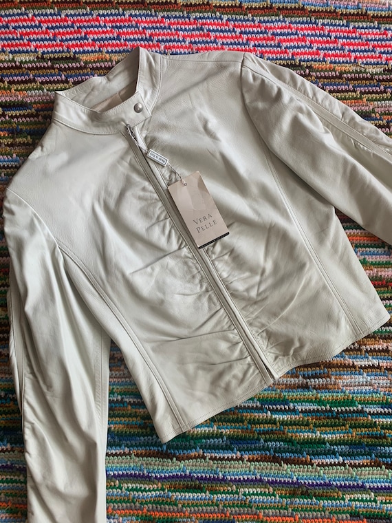 White Leather Vintage Jacket