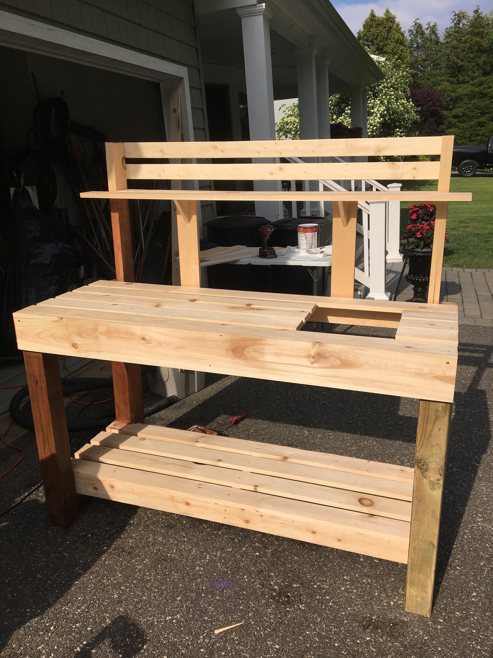 5 Foot Potting Bench/ Outdoor Gardening Table with Soil Tray Etsy