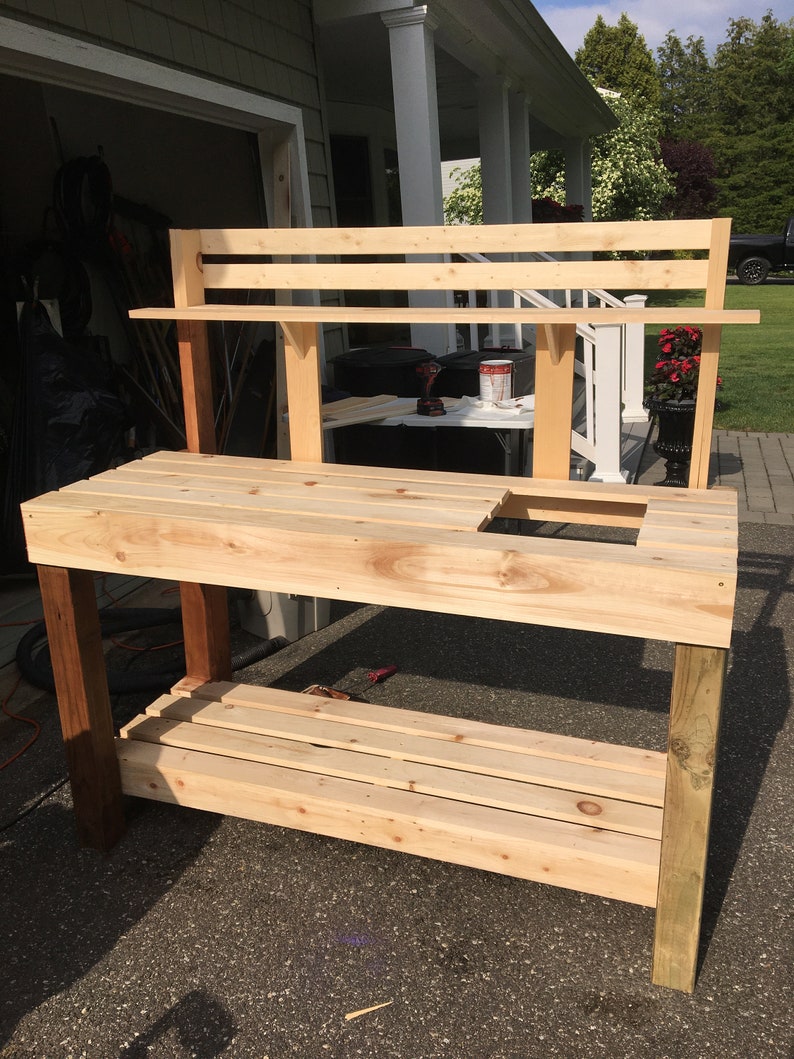 Large Potting Bench/ Outdoor Gardening Table with Soil Tray Etsy
