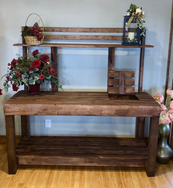 5 Foot Potting Bench Outdoor Gardening Table With Soil Tray 5 Foot Potting Bench Outdoor Gardening, Outdoor Gardening Table