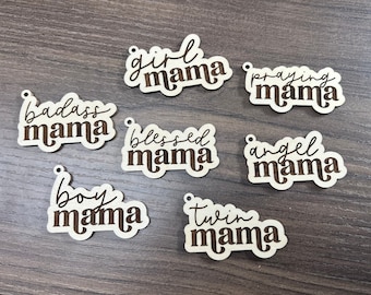 Mama Engraved Wooden Keychain