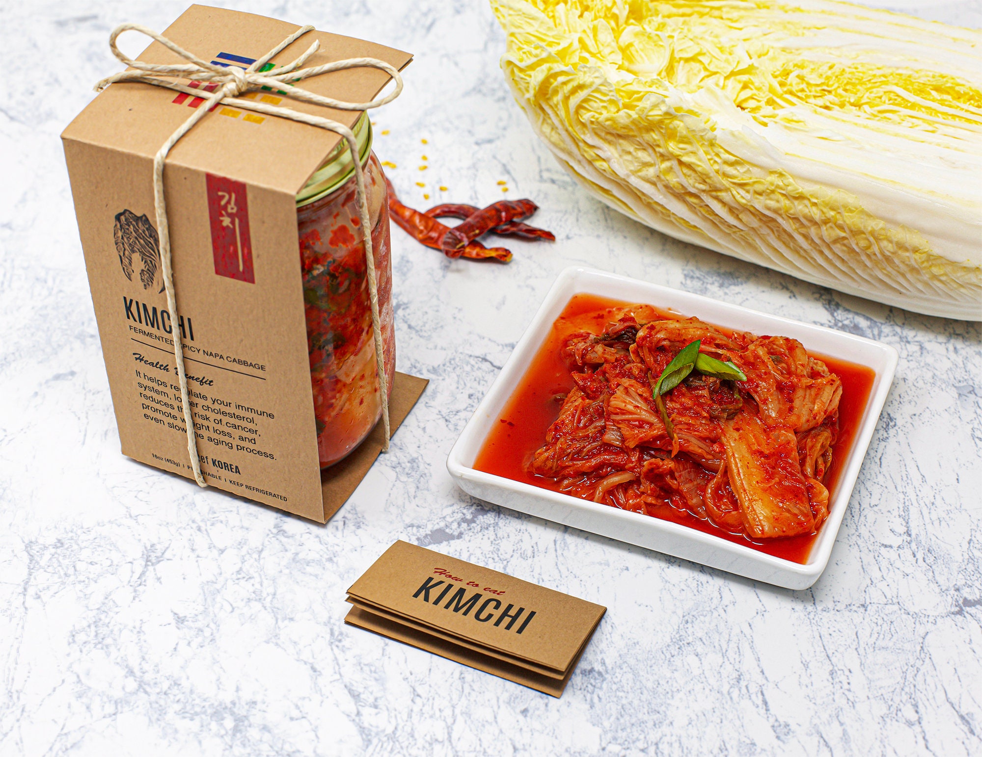Authentic Korean Kimchi / Spicy Fermented Napa Cabbage 16oz